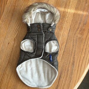 Pet Green Winter Jacket with detachable Hood !